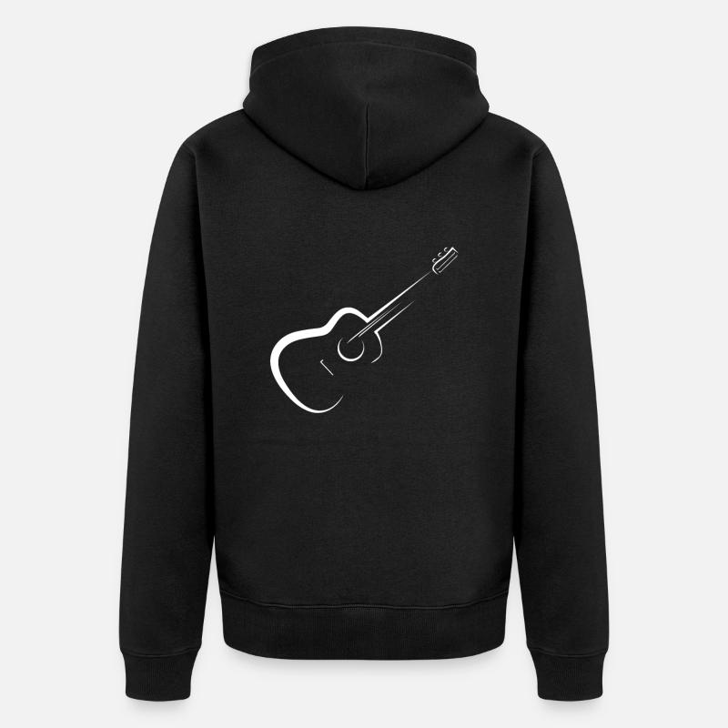 Silhouette de guitare - Veste à capuche bio Premium Unisexe - noir