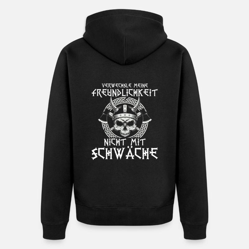 Valhalla faiblesse de la gentillesse - Veste à capuche bio Premium Unisexe - noir