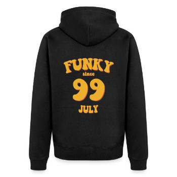 Funky Birthday: July 1999 - Flower Power - Unisex Premium Organic Zip Hoodie - black - Back - Nico (187cm)