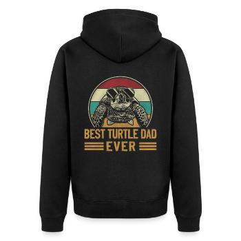 Tortue de mer Tortue Papa Rétro - Veste à capuche bio Premium Unisexe - noir - Dos - Nico (187cm)