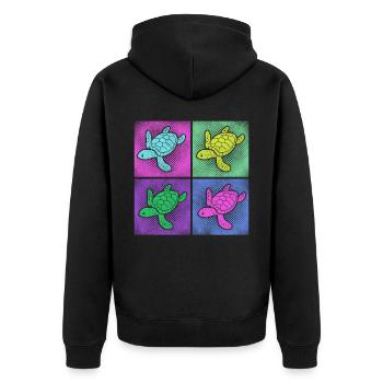 Sea Turtle Tortoise Retro Vintage - Veste à capuche bio Premium Unisexe - noir - Dos - Nico (187cm)