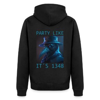 Arzt, Mediziner, Medizin Student, Sponsion - Unisex Premium Bio Zip Hoodie - Schwarz - Hinten - Nico (187cm)