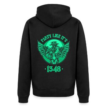 Arzt, Mediziner, Medizin Student, Sponsion - Unisex Premium Bio Zip Hoodie - Schwarz - Hinten - Nico (187cm)