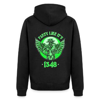 Arzt, Mediziner, Medizin Student, Sponsion - Unisex Premium Bio Zip Hoodie - Schwarz - Hinten - Nico (187cm)