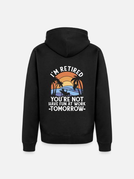 Pensioner Pension Funny - Unisex Premium Organic Zip Hoodie - black
