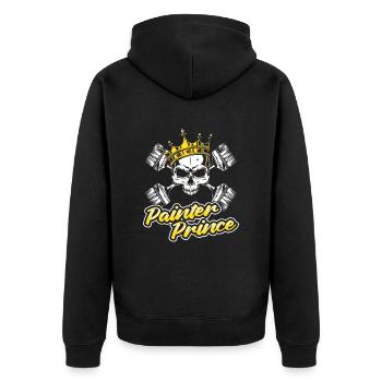Maler Lackierer Prinz - Unisex Premium Bio Zip Hoodie - Schwarz - Hinten - Nico (187cm)