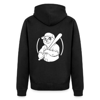 Faultier - Unisex Premium Bio Zip Hoodie - Schwarz - Hinten - Nico (187cm)