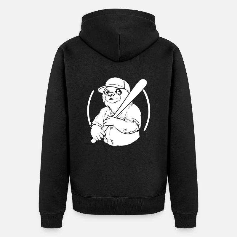 Faultier - Unisex Premium Bio Zip Hoodie - Schwarz
