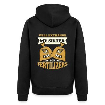 Hobby Gardener Garden Funny - Unisex Premium Organic Zip Hoodie - black - Back - Nico (187cm)