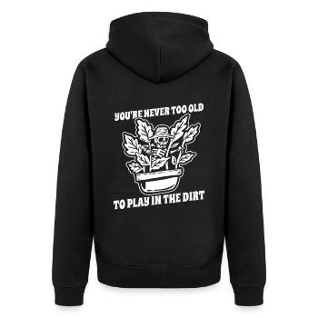 Hobbygärtner Garten Garten Opa - Unisex Premium Bio Zip Hoodie - Schwarz - Hinten - Nico (187cm)