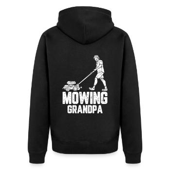 Hobbygärtner Garten Garten Opa - Unisex Premium Bio Zip Hoodie - Schwarz - Hinten - Nico (187cm)