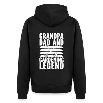 Hobbygärtner Garten Garten Opa - Unisex Premium Bio Zip Hoodie - Schwarz - Hinten - Nico (187cm)