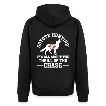 Coyote Hunter Yote - Unisex Premium Organic Zip Hoodie - black - Back - Nico (187cm)