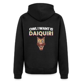 Owl I Want est Daiquiri cocktail alcool - Veste à capuche bio Premium Unisexe - noir - Dos - Nico (187cm)