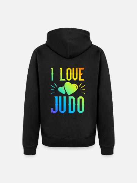 Ich liebe Judo - Unisex Premium Bio Zip Hoodie - Schwarz