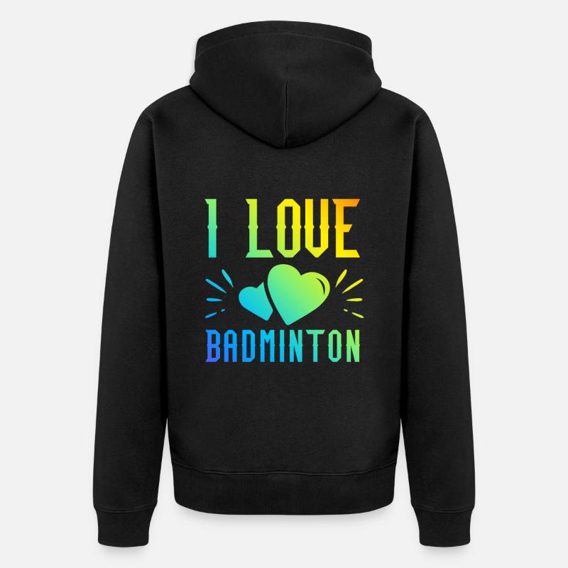 J’adore le badminton - Veste à capuche bio Premium Unisexe - noir