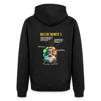 Erneuerbare Nukleare Spruch für Nukleartechnik - Unisex Premium Bio Zip Hoodie - Schwarz - Hinten - Nico (187cm)