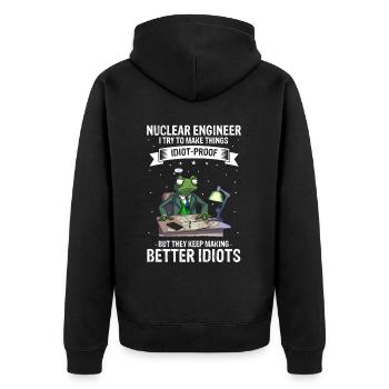 Erneuerbare Nukleare Spruch für Nukleartechnik - Unisex Premium Bio Zip Hoodie - Schwarz - Hinten - Nico (187cm)