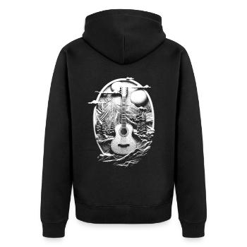 Guitare acoustique Paysage Instrument Cadeau - Veste à capuche bio Premium Unisexe - noir - Dos - Nico (187cm)