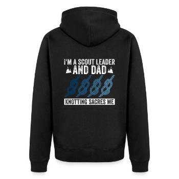 Pfadfinder-vater-design Für Einen - Unisex Premium Organic Zip Hoodie - black - Back - Nico (187cm)