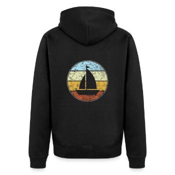 Rétro de la voile - Veste à capuche bio Premium Unisexe - noir - Dos - Nico (187cm)