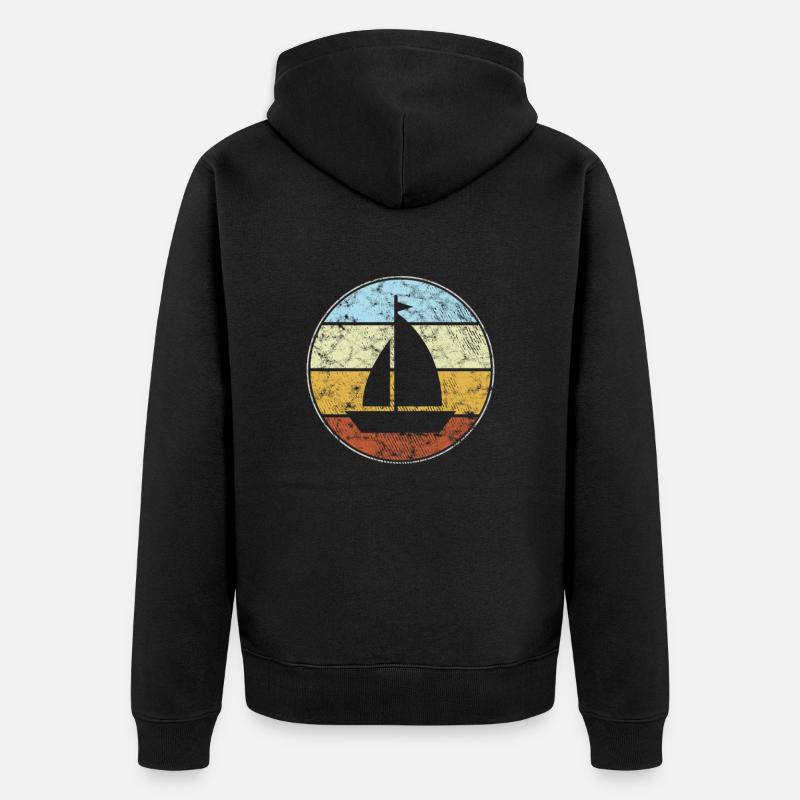 Rétro de la voile - Veste à capuche bio Premium Unisexe - noir
