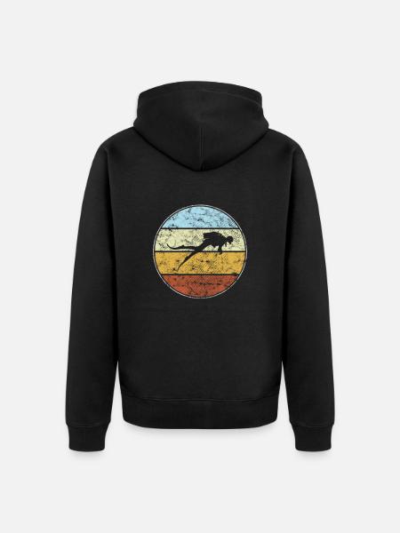 Diving Retro - Unisex Premium Organic Zip Hoodie - black