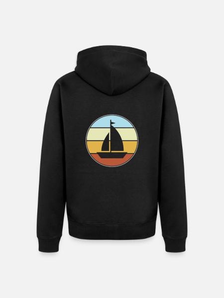 Rétro de la voile - Veste à capuche bio Premium Unisexe - noir