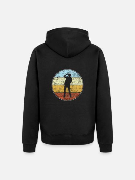 Sänger Retro - Unisex Premium Bio Zip Hoodie - Schwarz