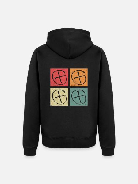 X-Symbol - Geocaching Geocacher - Unisex Premium Organic Zip Hoodie - black