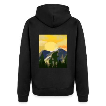 Montagnes de géocachette Father Son - Geocaching Geocacher - Veste à capuche bio Premium Unisexe - noir - Dos - Nico (187cm)