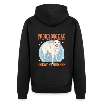 Chien de montagne pyrénéen Papa Chien Chien Propriétaire Cadeau - Veste à capuche bio Premium Unisexe - noir - Dos - Nico (187cm)