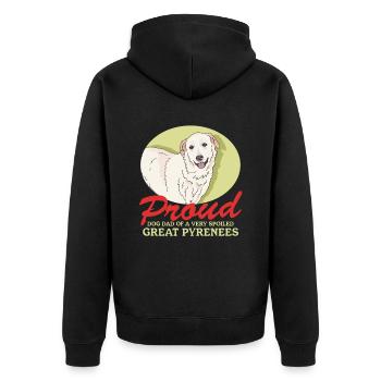 Chien de montagne des Pyrénées Papa Chiens Chien Propriétaire Cadeau - Veste à capuche bio Premium Unisexe - noir - Dos - Nico (187cm)