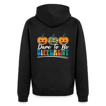 Autisme Halloween Trick ou Treat Sensibilisation à l’autisme - Veste à capuche bio Premium Unisexe - noir - Dos - Nico (187cm)