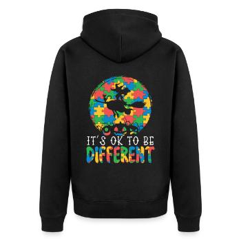 Autisme Halloween Trick ou Treat Sensibilisation à l’autisme - Veste à capuche bio Premium Unisexe - noir - Dos - Nico (187cm)