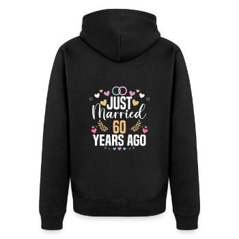 I Have Been Married For 60 Years Nothing Scares Me - Unisex Premium Organic Zip Hoodie - black - Back - Nico (187cm)