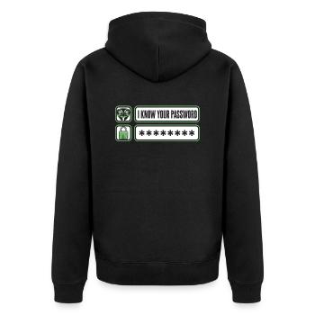 Je connais votre mot de passe Phishing Renifleur Grey Hat - Veste à capuche bio Premium Unisexe - noir - Dos - Nico (187cm)