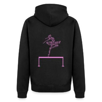 Gymnastic Ballet Calligraphy Ballerina Gymnast - Unisex Premium Organic Zip Hoodie - black - Back - Nico (187cm)