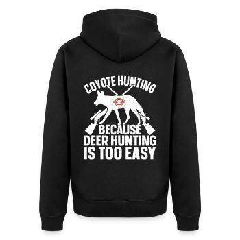 Coyote Hunter Yote - Unisex Premium Organic Zip Hoodie - black - Back - Nico (187cm)