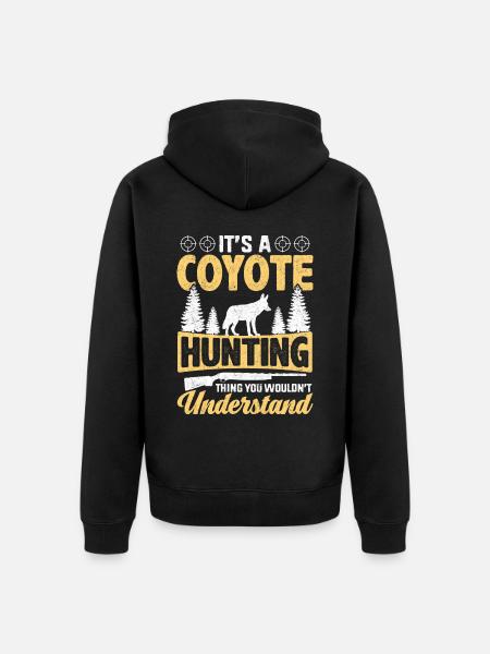 Coyote Hunter Yote - Unisex Premium Organic Zip Hoodie - black