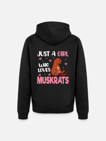 Retro muskrat - Unisex Premium Organic Zip Hoodie - black