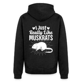 Rat musqué rétro - Veste à capuche bio Premium Unisexe - noir - Dos - Nico (187cm)