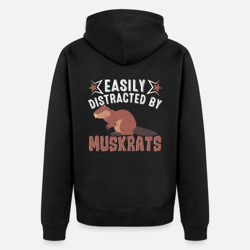 Rat musqué rétro - Veste à capuche bio Premium Unisexe - noir