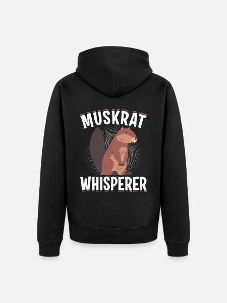 Retro Bisamratte - Unisex Premium Bio Zip Hoodie - Schwarz