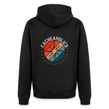 Cacheaholics - Geocaching Geocacher - Veste à capuche bio Premium Unisexe - noir - Dos - Nico (187cm)
