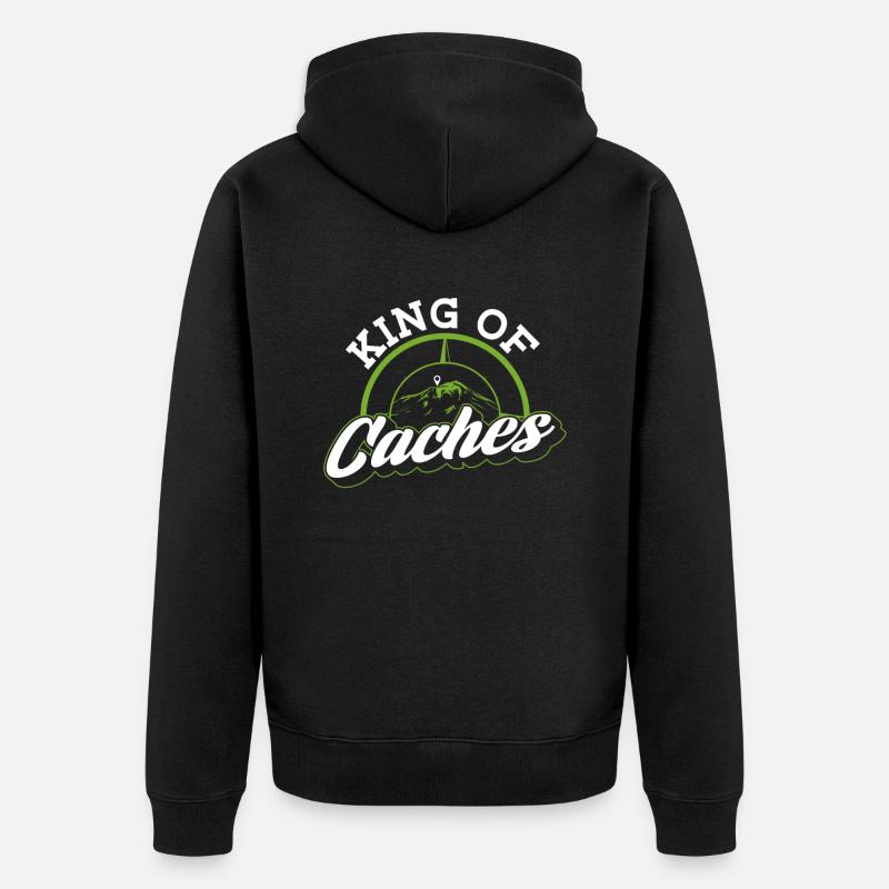 Roi des caches - Geocaching Geocacher - Veste à capuche bio Premium Unisexe - noir