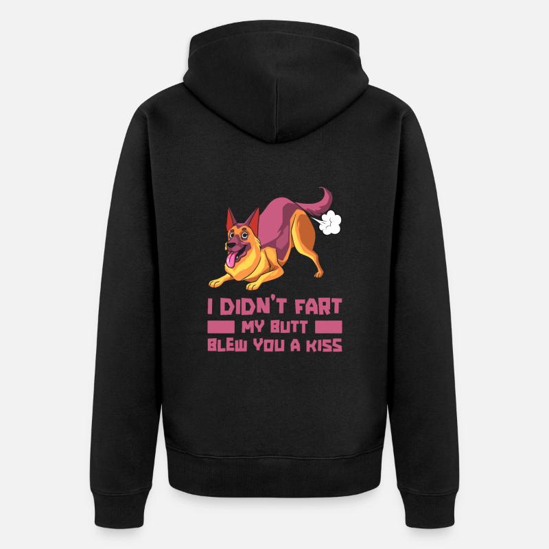 Schäferhund Witzig - Unisex Premium Bio Zip Hoodie - Schwarz