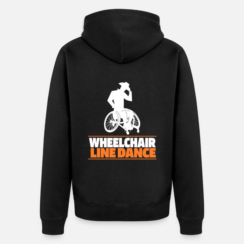 Line Dance Rollstuhl - Unisex Premium Bio Zip Hoodie - Schwarz