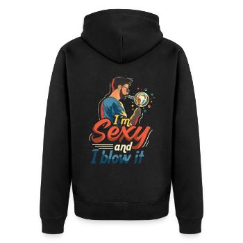 Glassblowing Glassforming Glassmaker Pride - Unisex Premium Organic Zip Hoodie - black - Back - Nico (187cm)
