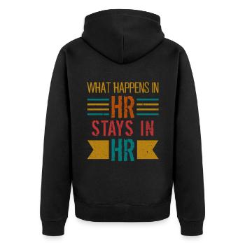 Human Resources Hr Manager Job Beruf - Unisex Premium Bio Zip Hoodie - Schwarz - Hinten - Nico (187cm)